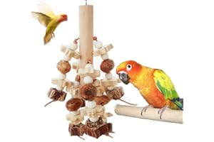 HUOGEE Giocattoli per pappagalli, giocattoli da masticare per uccelli, pannocchie di mais, blocchi di legno naturale per pappagalli pappagalli fringuelli parrocchetti aras parrocchetti