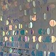 ECYC Ltd Sparkle Sequin Beaded Curtain Door String Curtains, PVC Sequin Bead Doorway Curtain Door Window Decor Room Divider Blind for Home Wedding Party Decorations (5 Strips, Transparent AB)