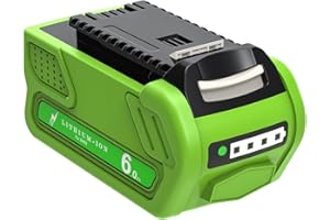 POWTREE 40V 6,0Ah/6000mAh Batteria Sostituzione per GreenWorks compatibile con 29462 29472 29252 25312 25322 20202 20642 21242 22272 27062 Utensili elettrici senza fili