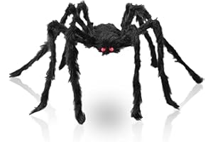 QXNDXQ Ragno Gigante di Halloween,Ragno Peloso Decorazione di Halloween 75 cm,Puntelli di Ragno Gigante per la Decorazione di Feste,Oggetti di Scena Spaventosi della Casa Stregata,Festa a Tema