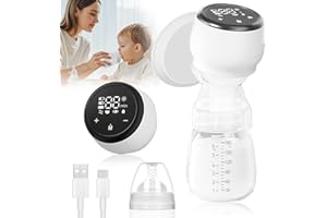 BelonLink Tiralatte Elettrico Indossabile, Tiralatte Elettrico Portatile Ultra-Leggero, Tiralatte Ricaricabile USB, 4 modalità e 15 livelli, con Display LCD Touchscreen, Basso Rumore Senza Dolore