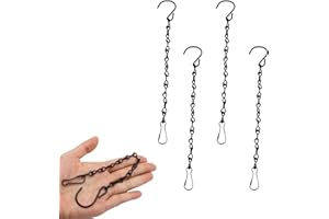 GINDDY Metal Hang Chain,4 Pcs Garden Plant Hangers Metal Chains with Hooks Garden Plant Hangers Chains for Planter Basket Bird Feeder Lanterns Ornaments Wind Chimes DIY Crafts and Indoor Outdoor Decorative