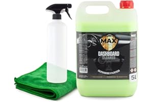 MAX DETAIL-LAB - Dashboard Cleaner 5L - Limpia Salpicaderos Coche Renovador Plasticos, Abrillantador Reparador Fórmula Sin Siliconas Agradable Perfume, Kit Limpieza Detailing Car Profesional, 5 Litros