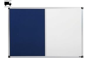 Bi-Office Combination Board Maya, Blue Felt/Melamine, Aluminium Frame, 90 x 60 cm