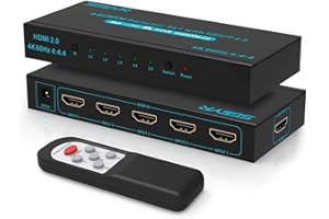 SGEYR Switch Hdmi 4k, Switch Hdmi 2.0 4k@60HZ, Splitter Hdmi, Prise Hdmi Multiple, Multiplicateur Hdmi, Hub Hdmi 4k, Commutateur Hdmi, Multiprise Hdmi pour TV, pour PS5, PS4, Lecteur, DVD, Projecteur
