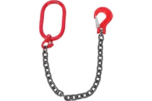 Cabilock Hebeschlinge 1-Strang-Hebekette 4-Strang-Hebeketten Kettenzug Hebezeug Kettenschlinge mit Haken 1-Strang-Anschlagkette praktische Kettenschling Manganststahl Arbeits-Rigging-Hebel