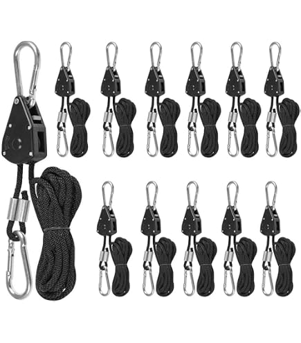 4 Tendeurs De Corde à Cliquet - Longueur 4m, Diamètre 4mm - Nylon & Alliage Zinc - Couleur Orange Réfléchissante - Pour Tente, Camping, Randonnée, Jardinage
