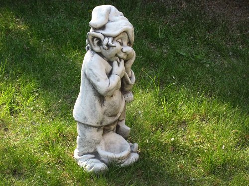 Zwerg Gnom Vogeltr„nke Wichtel 08 FRENKI 45 cm ca.13 kg Frostfest Stein Nr.179 - 3