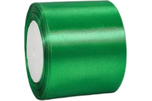 YAYAFUNFUN Cinta de Satén Ancho 100mm,Cinta Regalo Verde,22m Seda Raso-Inta de Lazo,Cinta de Tela para Envolver regalos,Manualidades,Ramo de Novia,Globos,Cinta de Raso para Decoración de Recuerdos de Boda