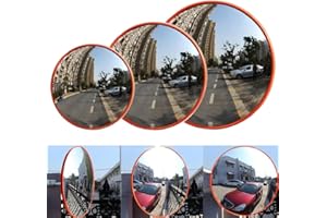 AUTOFU Blind Spot Mirror, Convex Security Mirror, Outdoor Driveway Exit Road Safety Traffic Mirrors, 130 Degree Wide Angle Safety Mirror with Bracket for Shop Security, Diameter 30cm/12"