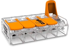 WAGO 221 – 615 1pièce (s) connecteur de câble électrique – Connecteurs de cables electriques (Orange, Transparent, 1 pièce (s))