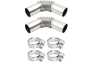 KRYMSON Wąż wydechowy, 2 sztuki, wąż 24 mm, przegub kątowy do rury wydechowej, wąż wydechowy, ogrzewanie postojowe, połączenie rury wydechowej ze stali nierdzewnej