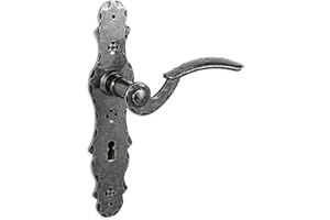 Gedotec Langschild Drückergarnitur Schmiedeeisen schwarz | 1 Stück Türbeschlag Antik Türgriff | BERN | Türdrücker-Garnitur für Innentüren | BB 72 mm Buntbart | Türgarnitur mit Befestigungsmaterial