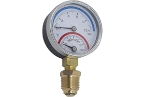 OTOMATICO Termomanometro caldaia 63mm 80mm manometro temperatura pressione filettura radiale 0~6 0~10 0~16 bar 1/4 1/8 pollice (63mm 0-6bar 1/4")
