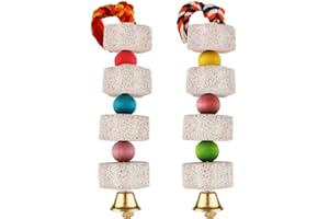 JORZER Pet Hamster Lapin Dents Perroquet Oiseaux Meule Chaîne Animaux Bite Chew Toy Oiseaux Meule écureuil Bloc Jouets Fleur Molar Bouquet pour perruches Perruche Hamster Lapin Chinchilla 2pcs