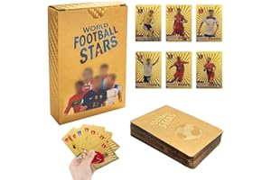 Dhqkqg 55 Stück Fußball-Star-Karten, Fußballkarten 2025, Goldfolien-Champions Premier League Sammler-Fußballkarten, Fußballkarten für Fußballfans und Sammler, Euro-Fußballkarten als Geschenk