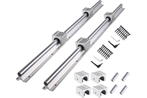 CNCYEAH SBR16 3000mm Linearführung kit Gespleißte Linearschienen enthält 4 Stück SBR16 1500 mm Gleitführung Welle mit 8 Stück SBR16UU Lagerblöcken 4 Stück Dübel für DIY 3D-Drucker