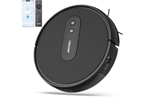 ‎AIRROBO AIRROBO P25 Saugroboter, Staubsauger Roboter 2800 Pa, Schlank und Geräuscharm Roboterstaubsauger für Tierhaare Hartböden Teppich, APP Steuerung, 120Mins Max, Fernbedienung (Schwarz)