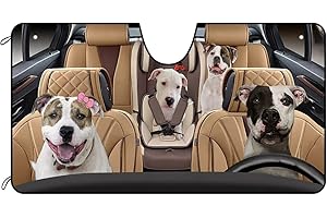 BAGEYOU Parabrezza per auto American Bulldog Family Vehicle Front Parabrezza Parasole Parasole UV Ray Riflettore Parasole Visiera Parasole, Mantiene il veicolo fresco, 140 x 76 cm