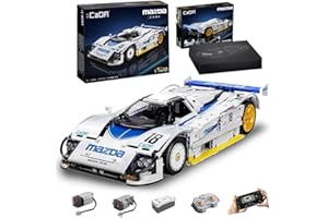 MOCSPAß Technik Auto für CADA Mazda 787B Bausatz, 1797 KIemmbausteine MOC Technik Rennauto für Kinder, Erwachsene, Baumeister, C63007W (MIT M0TOR)