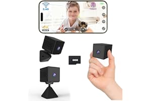 Bextgoo Mini Camera, 4K HD Spy Camera with 64GB TF Card, WiFi/No WiFI Security Camera for Home, 2000mAh Large Battery, AI Motion Detection, Mini Camera Spy for Indoor/Outdoor Use