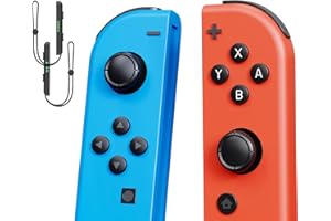 Shiptree Mando para Switch Inalámbrico, Set 2 Mandos Joystick Compatible con Switch/OLED/Lite con Doble Vibración/Gyro Axis/Captura de Pantalla/Función de Activación, un par de Muñequeras