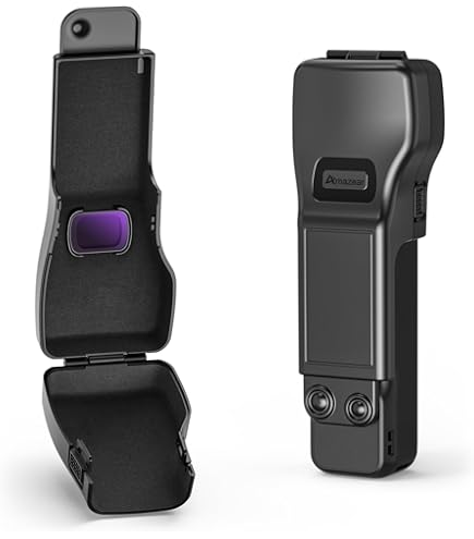 NEEWER Pocket 3 Schutzhülle mit Karabiner, Heavy Duty Shockproof Obere Hard Case Reise Schutzkappe Kompatibel mit DJI Osmo Pocket 3 Gimbal Bildschirm Objektiv Schutz Creator Combo Zubehör, AC026