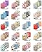 LittleBloom, Reusable Pocket Cloth Nappy, Fastener: Popper, Set of 3, Patterns 325, With 3 Microfibre and 3 Bamboo Inserts, (see "Special Offers and Product Promotions" for Special Offers Detail)