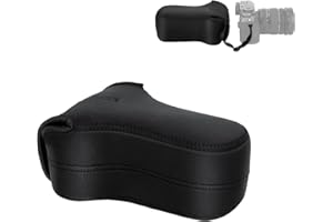 JJC Neoprene Camera Case Pouch Bag for Canon EOS M50 M5 M6 Mark II + EF-M 55-200mm/EF-M 18-150mm Lens, Fuji Fujifilm X-T30 X-T20 X-T10 X-T100 X-E4 X-E3 + XF 55-200mm/XC 50-230mm Lens and More