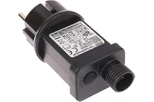 AOMIGT Trasformatore Spina per Luci di Natale, Impermeabile IP44 Trasformatore LED Adattatore Alimentator, 8 Modalità, Trasformatore per Catena Luminosa 31V 6W, per Tenda Luminosa, Luci Stringa