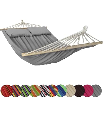 LA SIESTA - Alabama Red Pepper - Gefütterte Stabhängematte Kingsize + TreeMount Black