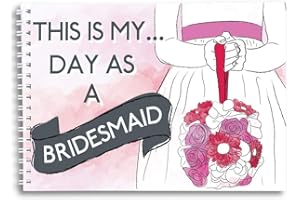 The Chiswick Gift Company Children's Wedding Activity Book - A5 Spiral Bound - This is My Day as A Bridesmaid Keepsake Book