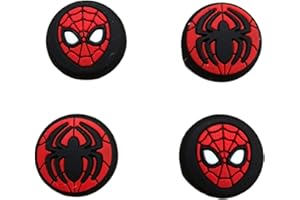 CATTBLACK Compatible With Nintendo Switch Joy-Con/Switch Lite - Spider Thumb Grips Rubber Silicone Protective Covers 4 Pack