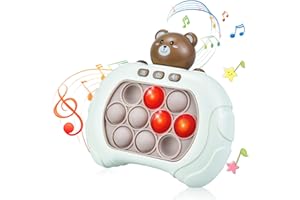 GEWDW Stress Relief Button Puzzle Game Machine,Smart Light Up Fingertip Pop Up Puzzle Game Toy,Game Controller Bubble Sensory Fidget Toy Autism Toys Gift for 3 4 5 6 7 8 9 10 11 12 Years Boys Girls (Bear)