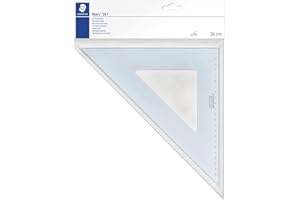 Staedtler Mars- Squadra 45 Gradi per Disegno Tecnico, Squadre da Disegno con Angoli Smussati e Bordo Righello, Squadretta 45 Gradi Resistente per Cancelleria e Materiale Scolastico, Cose per la Scuola