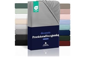 Dreamzie - Prześcieradło z Gumką 120 x 200 cm z Miękkiej Mikrofibry - Wysokość Kieszeni 35 cm - na Grube Materace - Certyfikat Oeko-Tex - Codzienne Użytkowanie - Szary