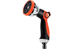 BUICXJKZ Garden Hose Pipe Spray Gun - 10 Adjustable Patterns Hose Head Heavy Duty Water Sprayer Nozzle for Car Washing, Pets Shower, Plants Watering