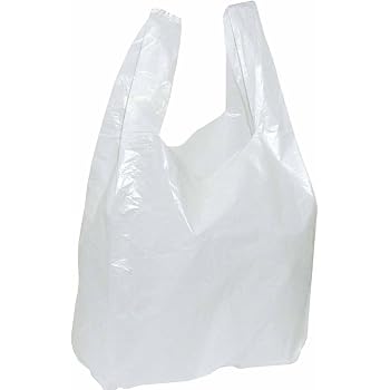 Lot De 100 Sacs En Plastique Solides Avec Anses 27,9 X 43,2 X 53,3 Cm - 14 Microns - Parfait Pour Courses Et Commerce
