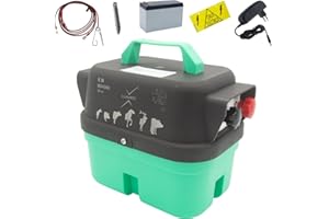 Llampec Pastor Eléctrico Recargable Mod.04 con Batería 12v 7Ah Incluida – 1,6 J - 9.500 V y 10 km de Alcance – Cerca eléctrica para Perros, Caballos, Cerdos y Vacas – Fabricado en España