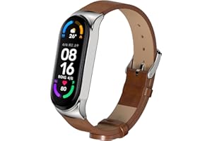 BDIG pasek do Xiaomi Mi Band 6 Mi Band 5 skórzany pasek regulowany, skórzany pasek fitness zamiennik paska dla MiBand 4/Mi Band 3