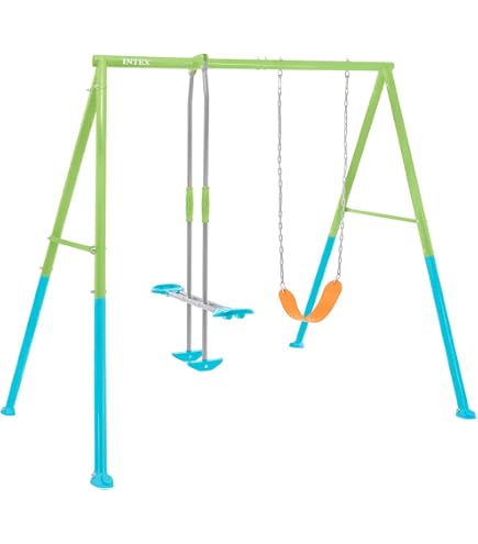 MASGAMES Columpio De Madera KIBO Deluxe | Dos Asientos + Escalera De Cuerdas | Anclajes Incluidos | Uso Doméstico