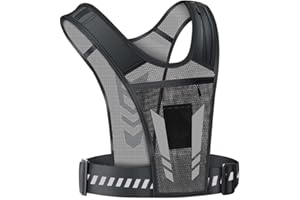 Yerleomit Laufweste Reflektierende Running Vest mit Trinkflasche Verstellbarer für Damen Herren Laufweste mit Getränkehalter Jogging Weste Trinkrucksack Laufen Joggen Zubehör für Alle Smartphones