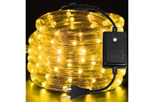 HEGEHE - 220V Striscia LED da esterno [2m, Giallo], IP67 Impermeabile Flessibile, 36 LEDs/m Tubo LED da interno, Illuminazione a 360°, Decorazione per casa e negozio