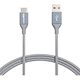 Amazon Basics Cavo in nylon intrecciato da USB-C a USB-A 2.0 a ricarica rapida, velocità 480 Mbps,certificazione USB-IF, per 