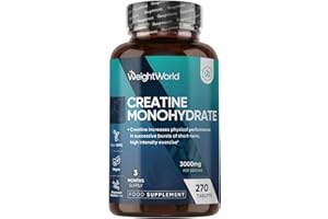 Creatine Monohydrate 3000mg - 270 Vegan Tablets - 3 Months Supply - Micronised for Easy Absorption - Creatine Monohydrate Pow