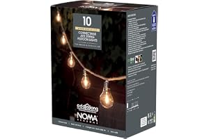 Noma Connectable Jute Rope Festoon Garden Lights, 10 Warm White LED's, 6.8 m