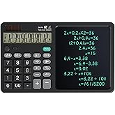 12 Digit Desktop Calculator with Large Manuscript LCD Notepad. Solar Standard Function for Office, School, Home