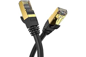 VEEtOP Cable Ethernet Cat 8 de Red con Conectores rj45 Oro para 40 Gigabit Internet LAN 2m Negro