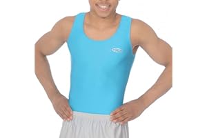 The Zone Boy's sleeveless Nylon/Lycra Gymnastics Leotard Z119 (Kingfisher, 28 (7-8 years))