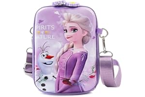 BESTZY Frozen Girls' Shoulder Bag, Frozen Handbags Crossbody Bag Messenger Bag Cross Body Bag Cartoon Cosmetic Bag Adjustable Strap Coin Purse for Kids Birthday Gifts